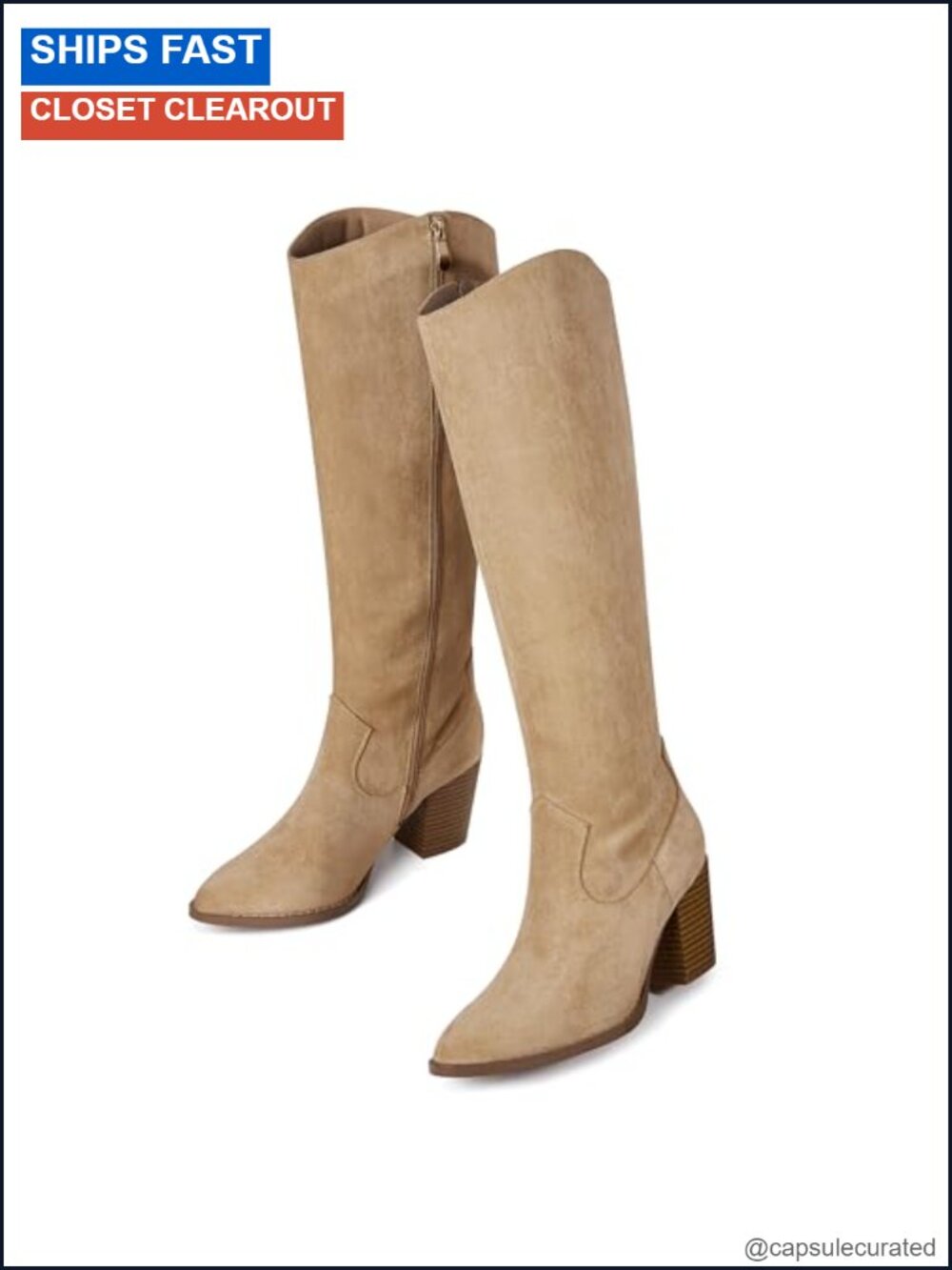 Suede Knee High Fall Boots 2026 Chunky Block Heel Pointed Toe
